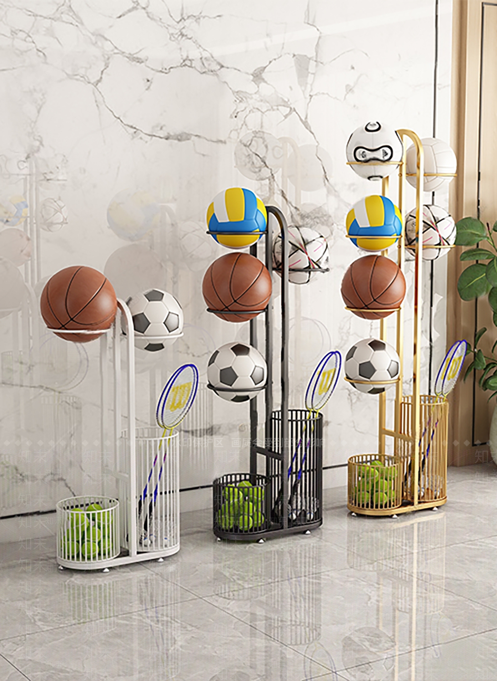 现代篮球架SU模型下载【ID:1122002429】