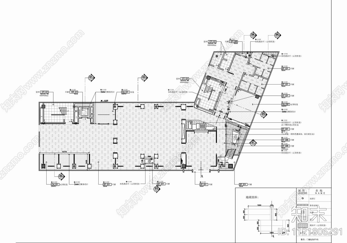 2500㎡售楼处销售中心设计施工图cad施工图下载【ID:1121806291】