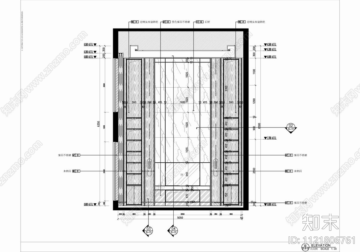 五层别墅家装室内设计CAD施工图cad施工图下载【ID:1121806761】