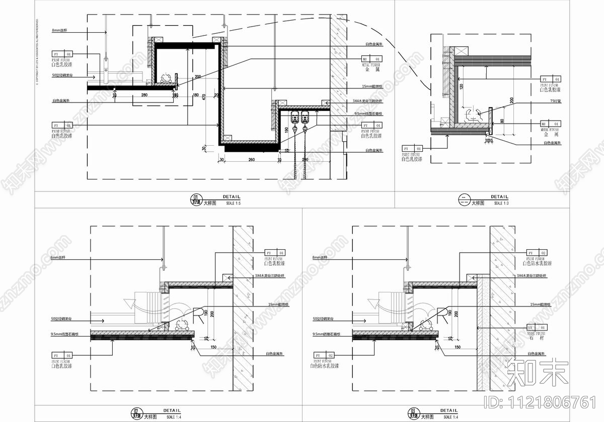 五层别墅家装室内设计CAD施工图cad施工图下载【ID:1121806761】