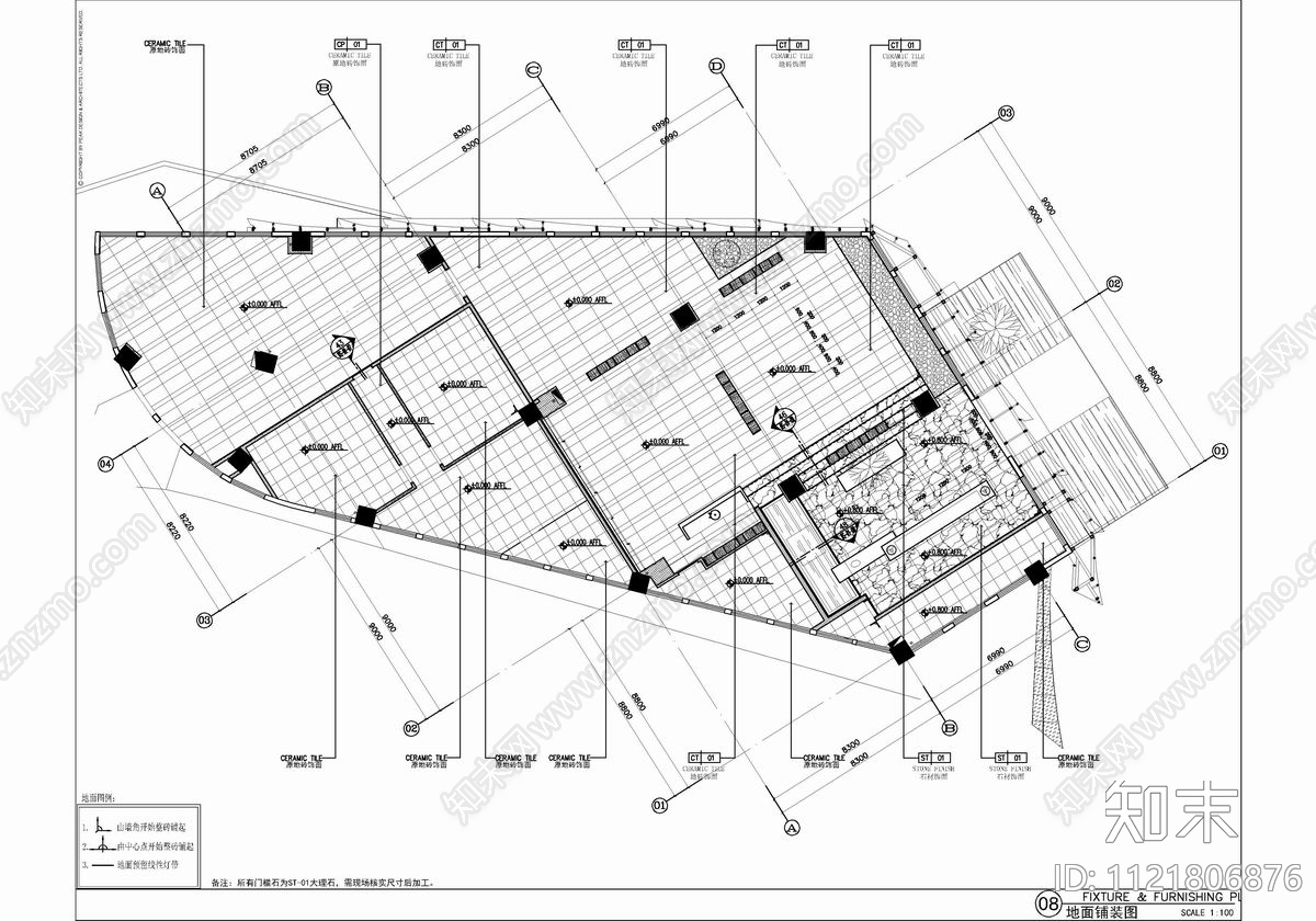 休闲接待会所室内设计CAD施工图cad施工图下载【ID:1121806876】