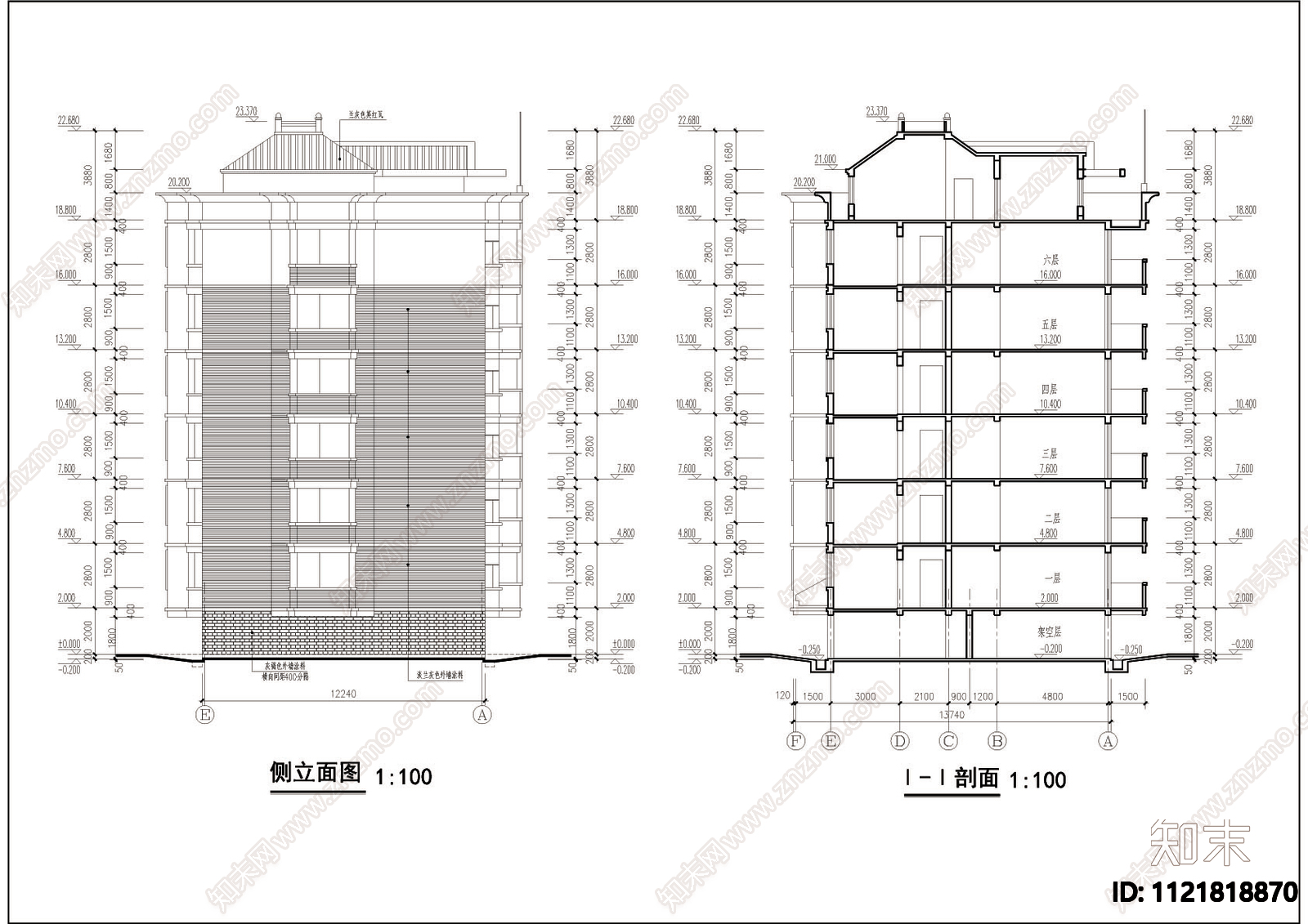 多层公寓建筑设计施工图cad施工图下载【ID:1121818870】