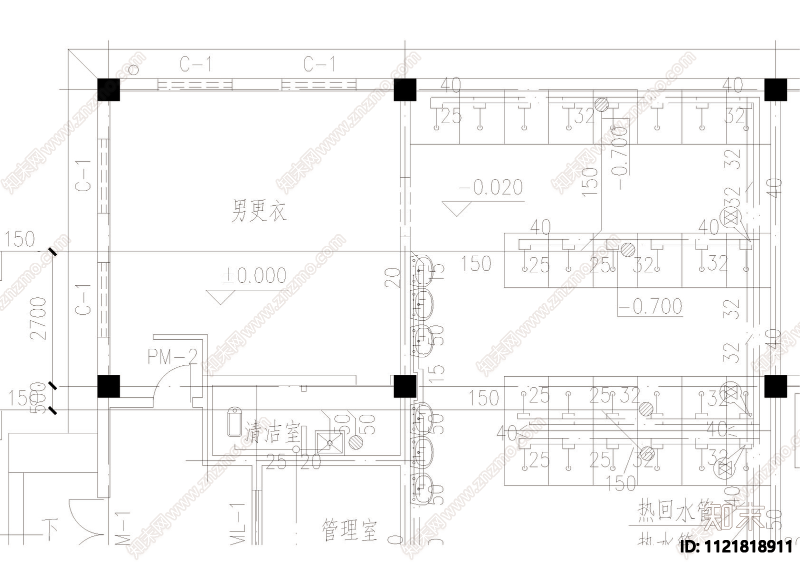 锅炉房浴室CAD给排水图施工图施工图下载【ID:1121818911】