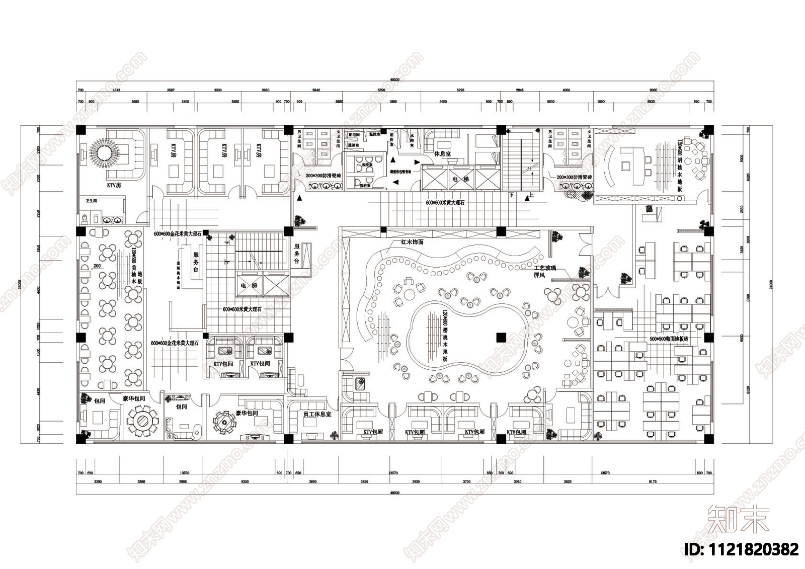 酒店室内装饰设计cad施工图施工图下载【ID:1121820382】