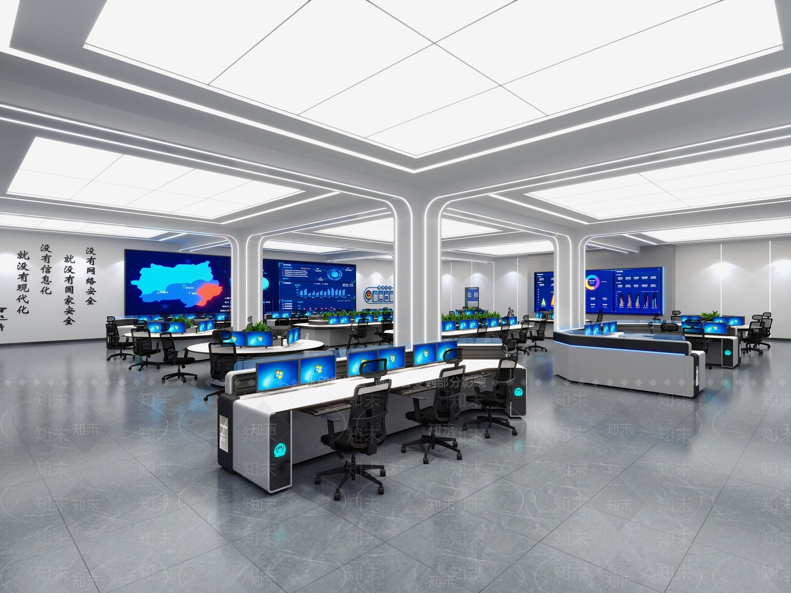 现代公安局指挥中心3D模型下载【ID:1121820815】