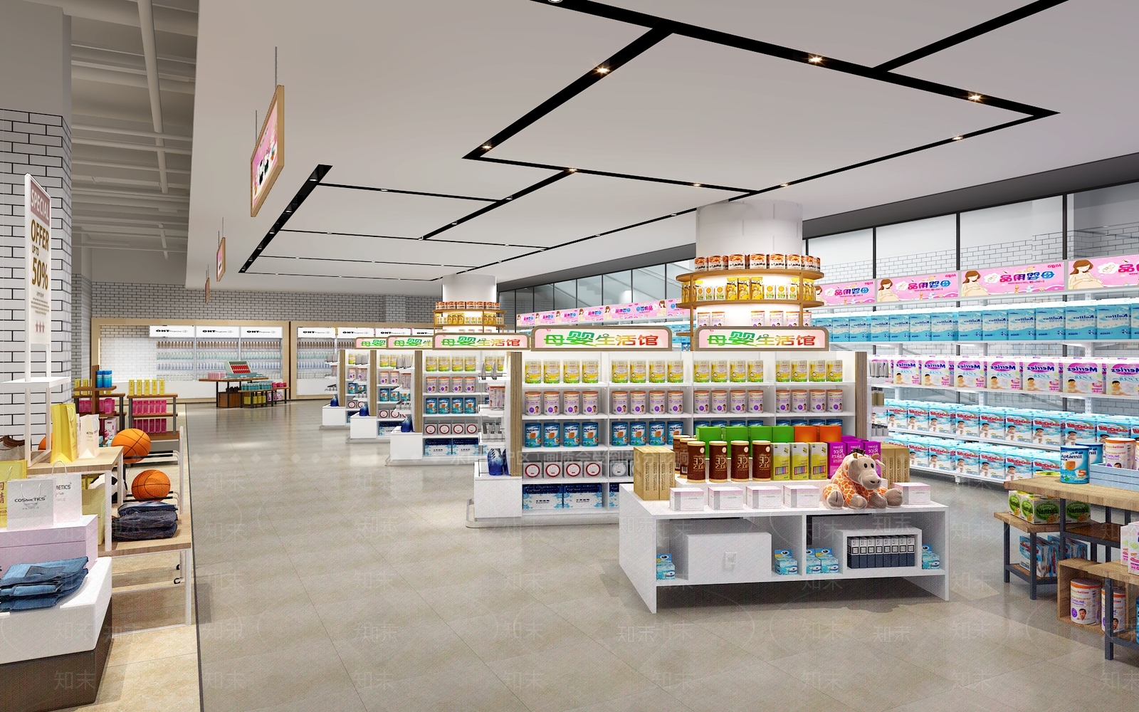 工业风超市百货母婴3D模型下载【ID:1122214134】