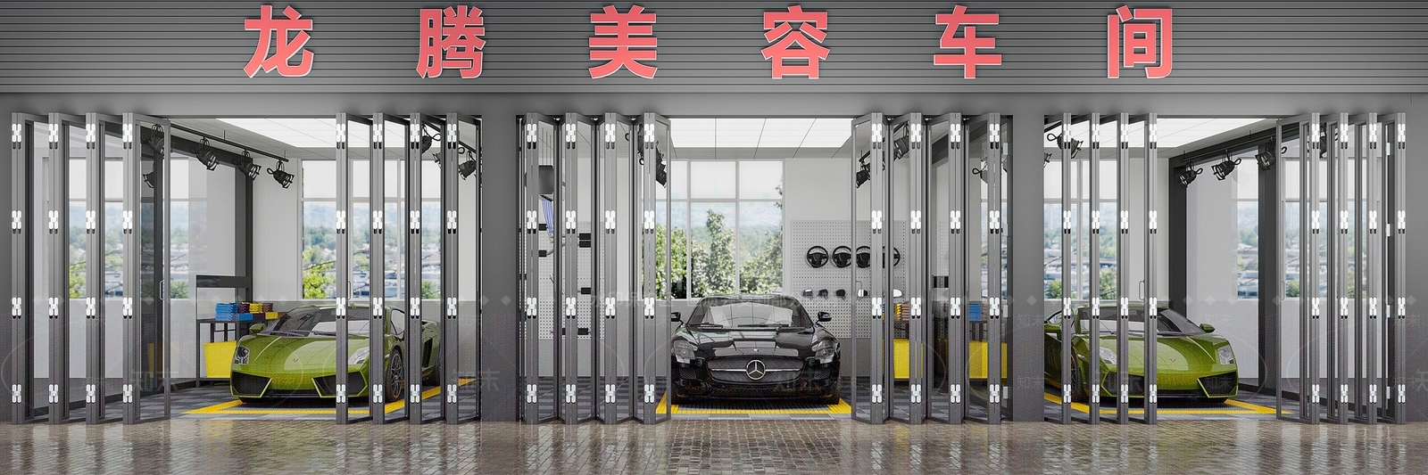 现代洗车店3D模型下载【ID:1121828480】