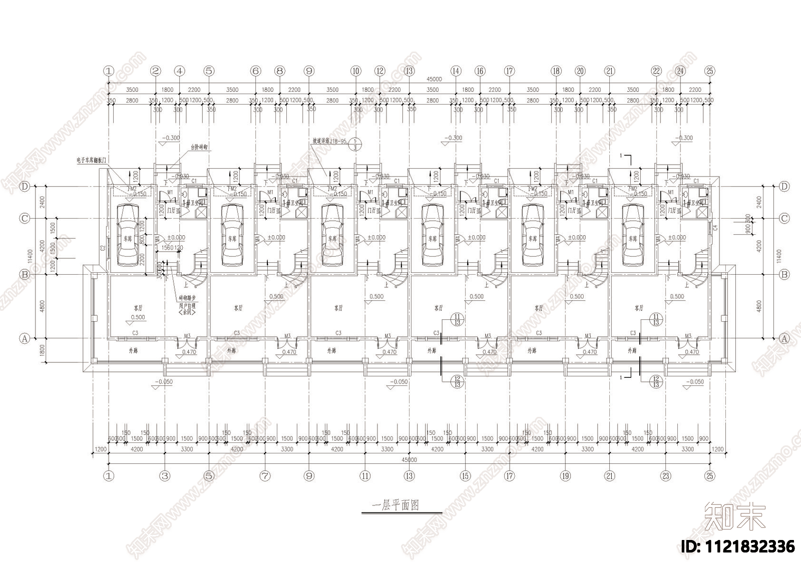 北京联排别墅建筑cad图施工图施工图下载【ID:1121832336】