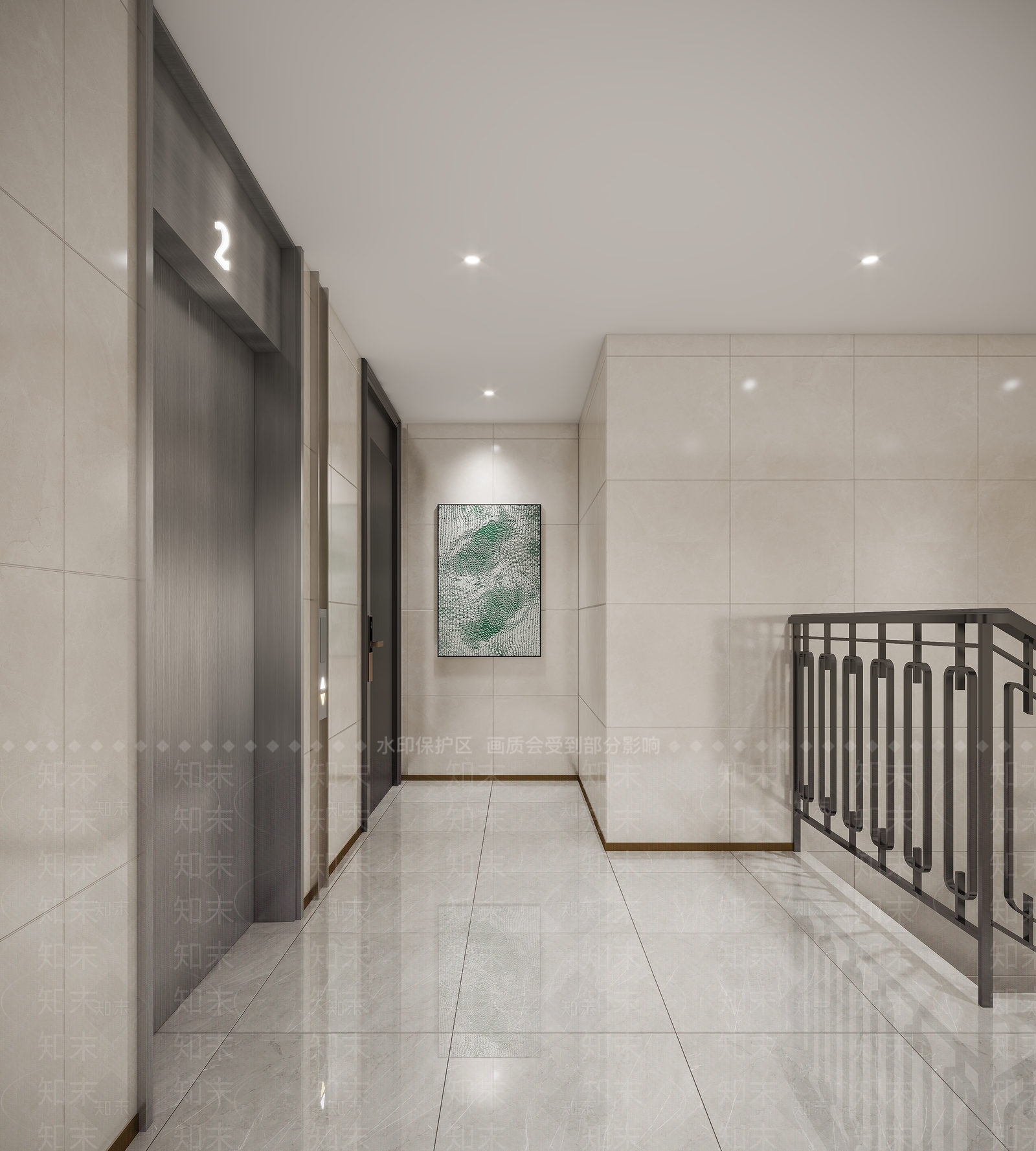 现代楼梯间3D模型下载【ID:1121832835】