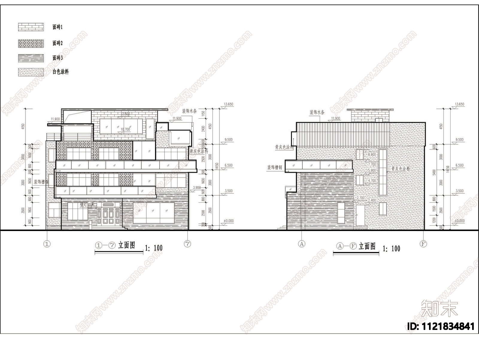 别墅建筑结构CAD图施工图施工图下载【ID:1121834841】