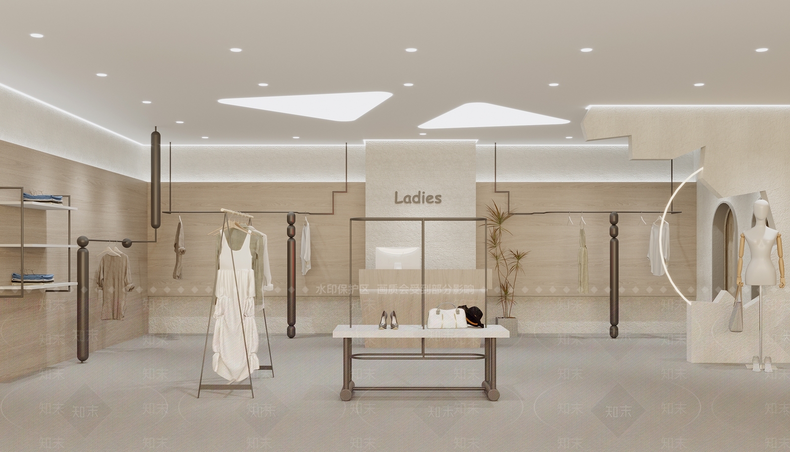 现代女装服装店SU模型下载【ID:1121843377】
