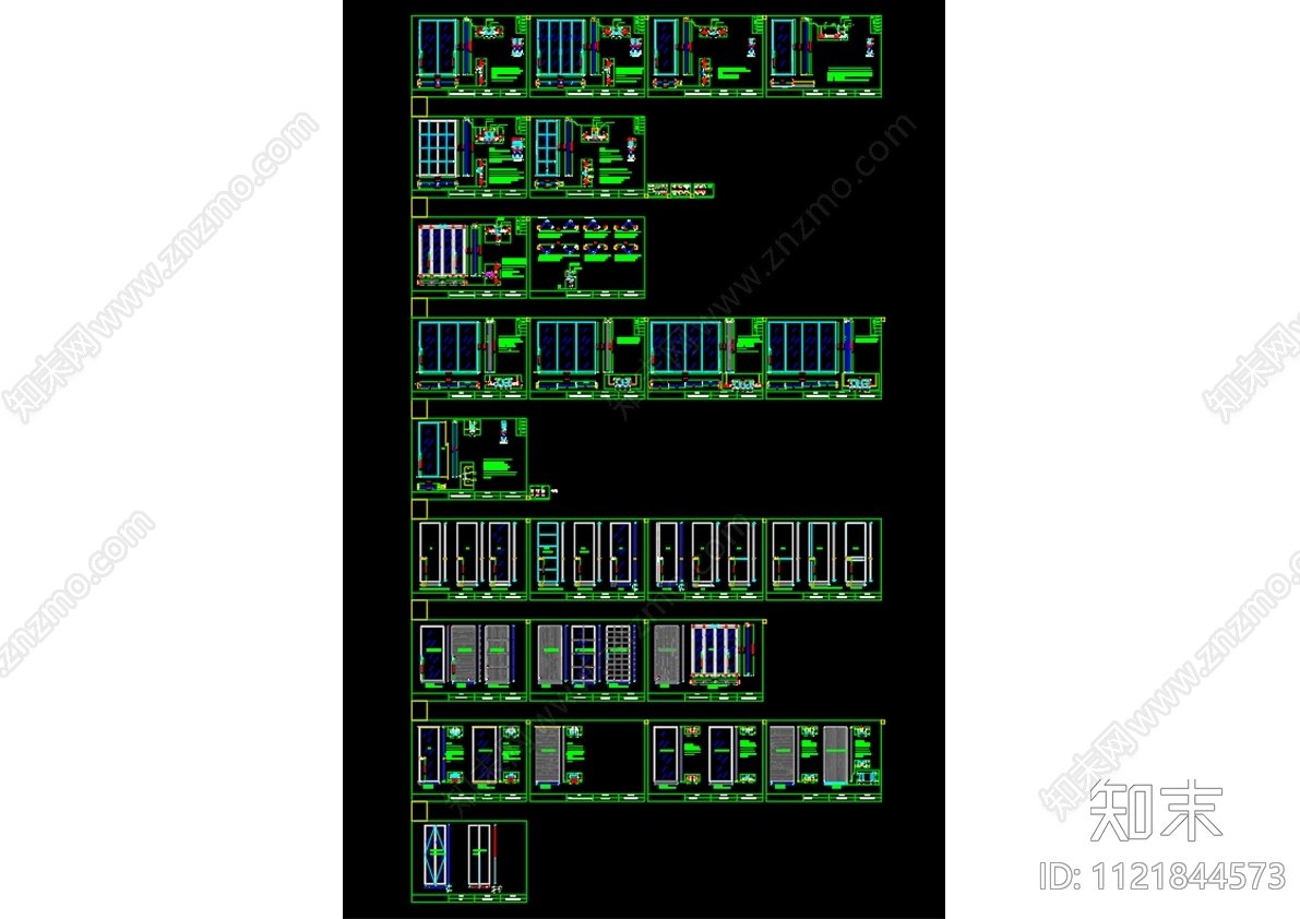 室内门节点详图cad施工图下载【ID:1121844573】