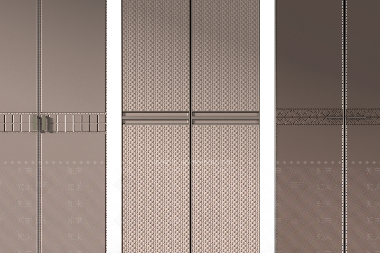 现代皮革衣柜门3D模型下载【ID:1121845610】