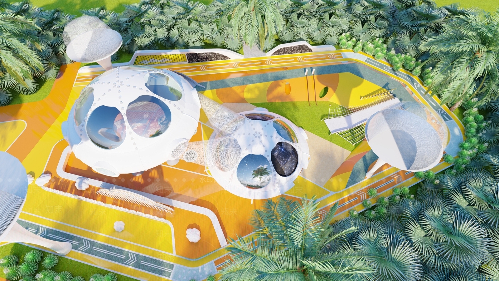 现代飞船主题儿童乐园SU模型下载【ID:1121849921】