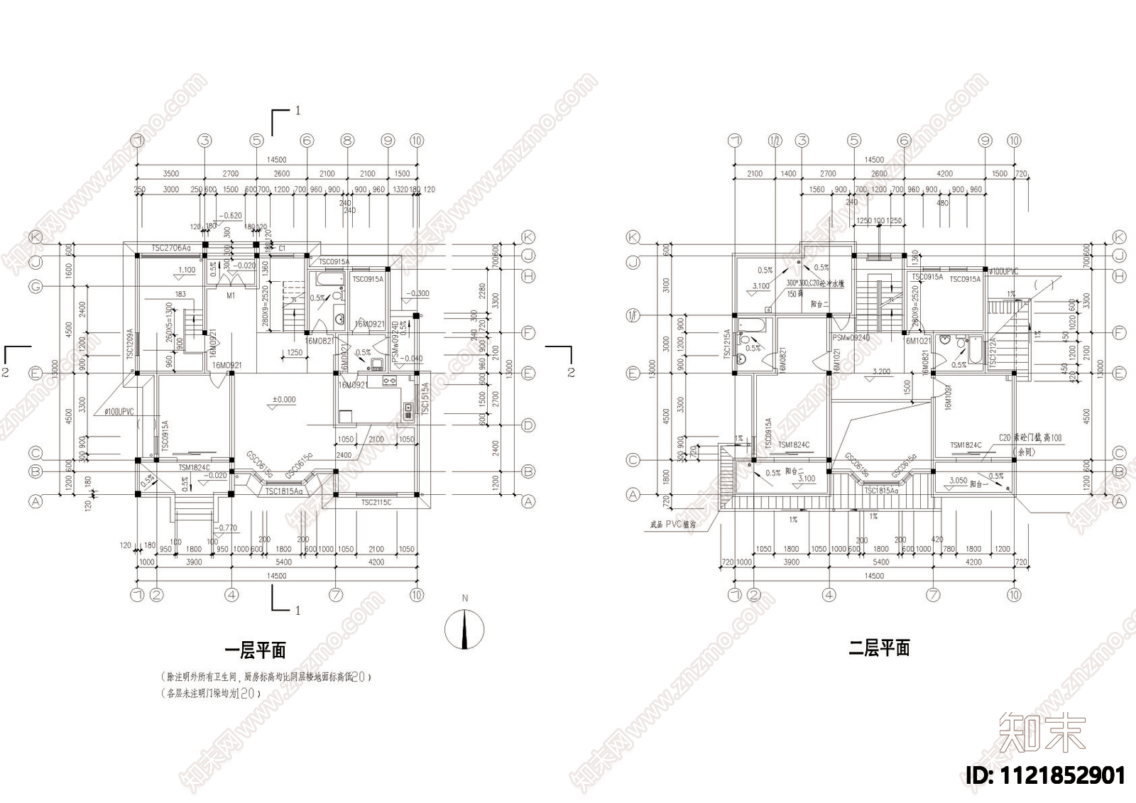 别墅室内建筑设计施工图cad施工图下载【ID:1121852901】