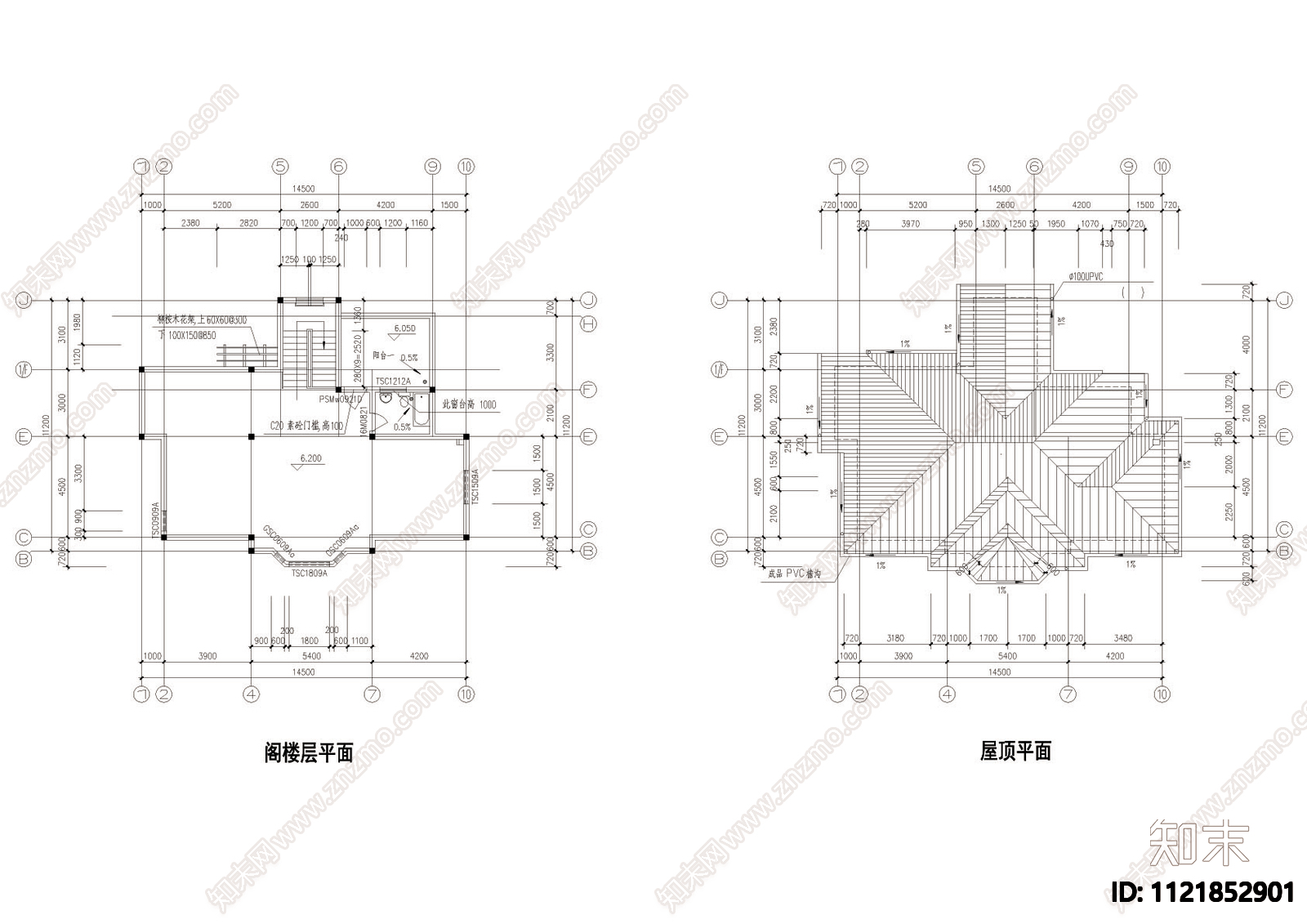 别墅室内建筑设计施工图cad施工图下载【ID:1121852901】