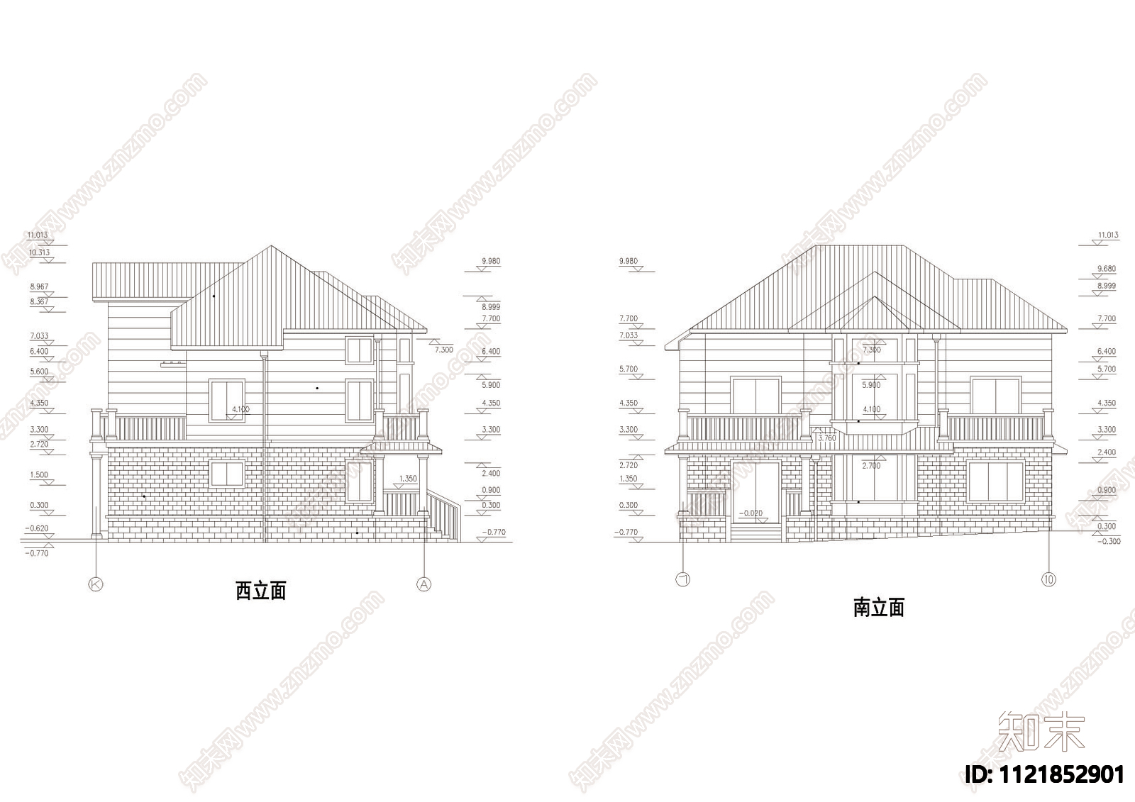 别墅室内建筑设计施工图cad施工图下载【ID:1121852901】