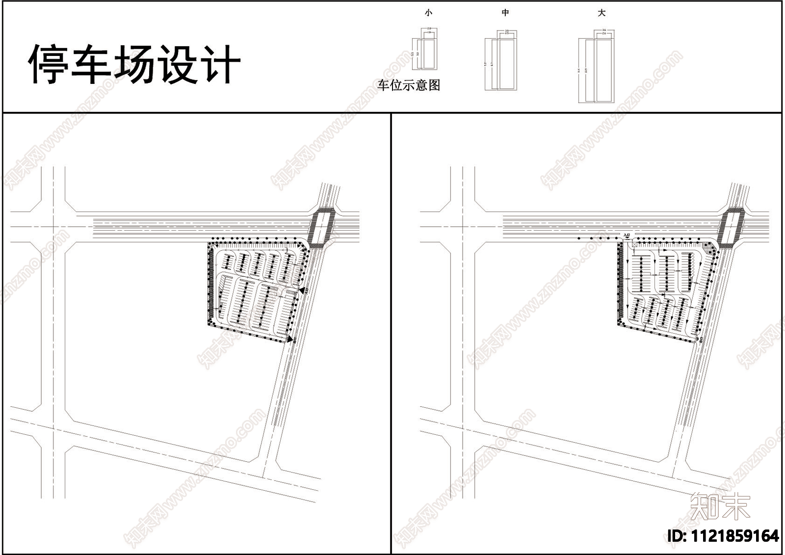 停车场设计方案平面施工图cad施工图下载【ID:1121859164】