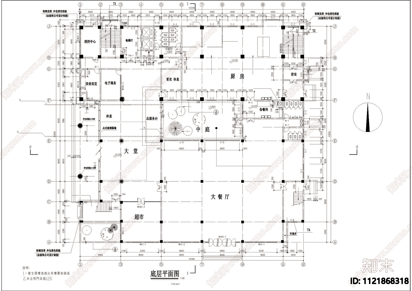 党校学员公寓建筑设计cad图施工图cad施工图下载【ID:1121868318】