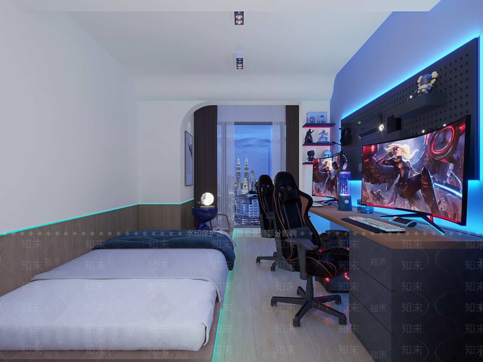 现代电竞房3D模型下载【ID:1128647011】