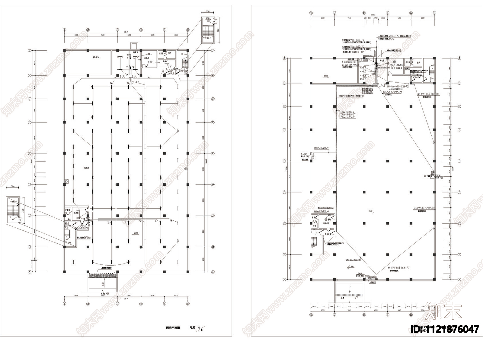 车库建筑电气设计CAD图施工图施工图下载【ID:1121876047】