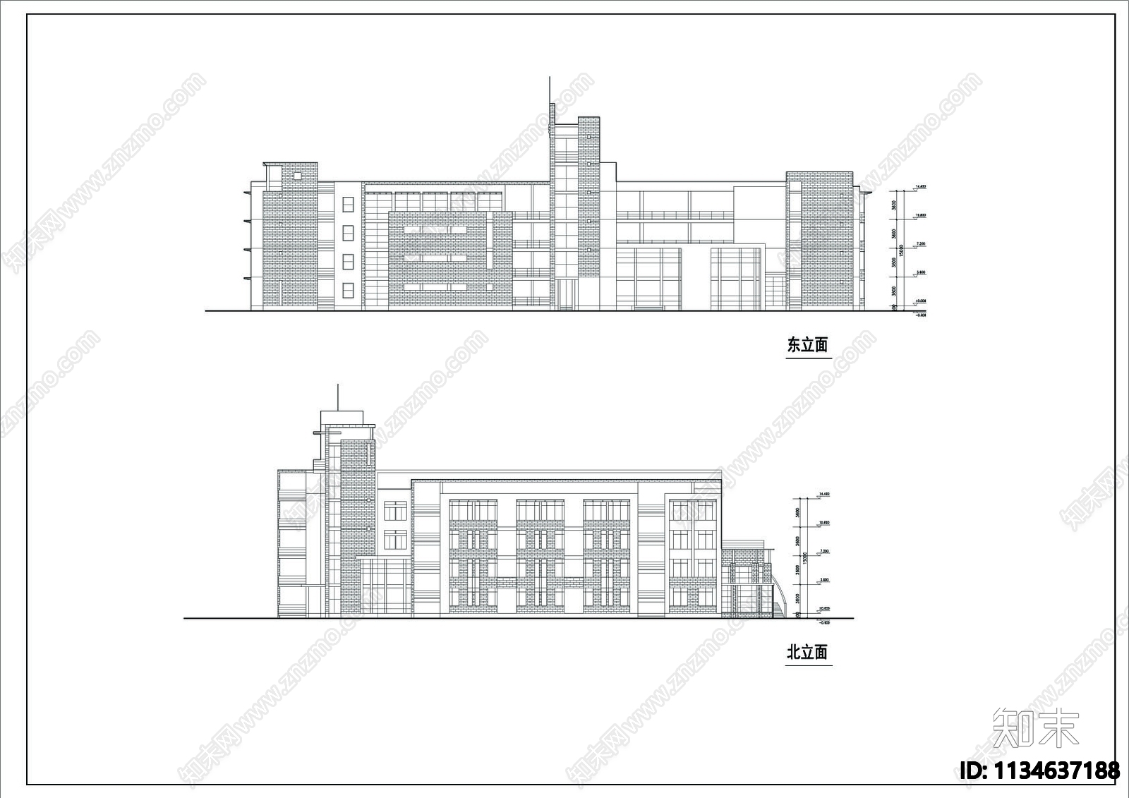 学校建筑cad施工图下载【ID:1134637188】