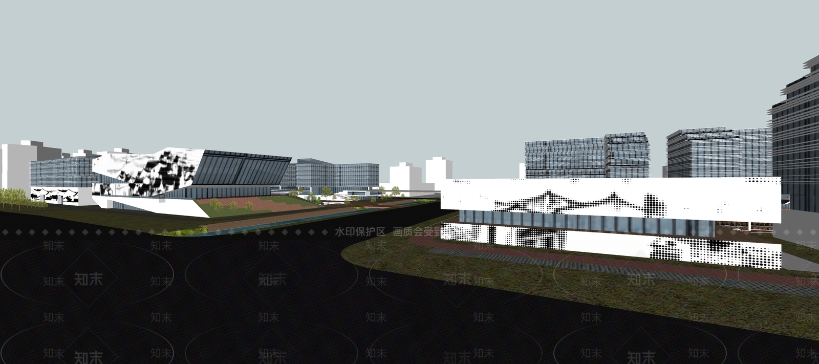 现代文化场馆SU模型下载【ID:1121884586】