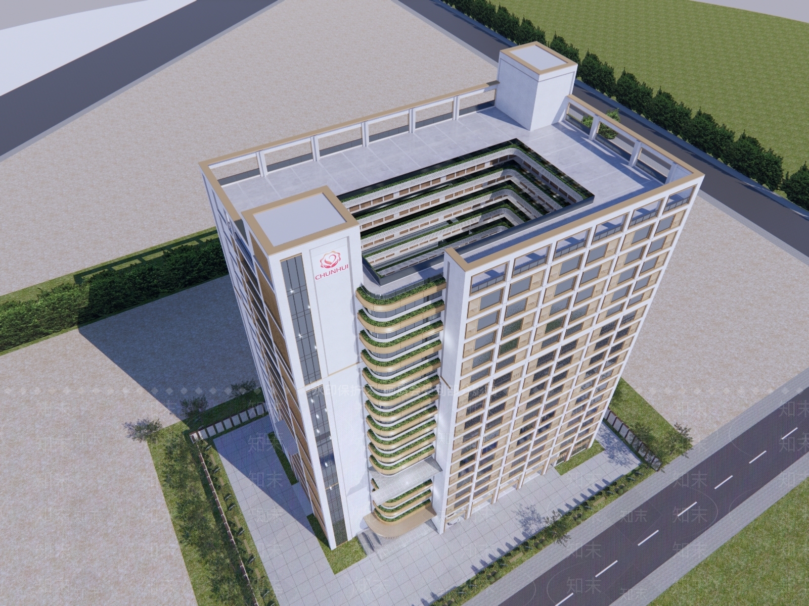 现代医疗建筑SU模型下载【ID:1121885348】