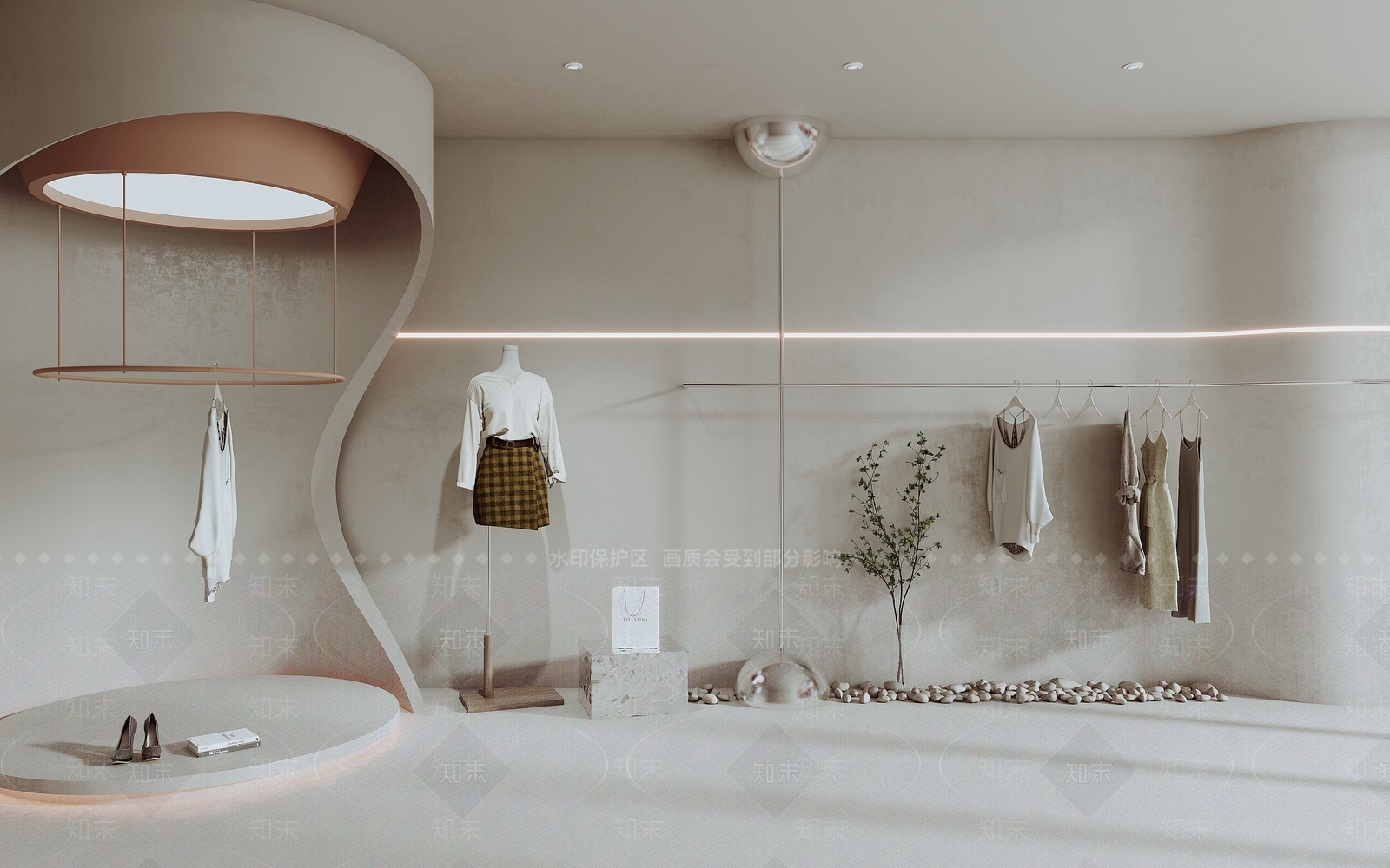 侘寂女装服装店SU模型下载【ID:1121889463】