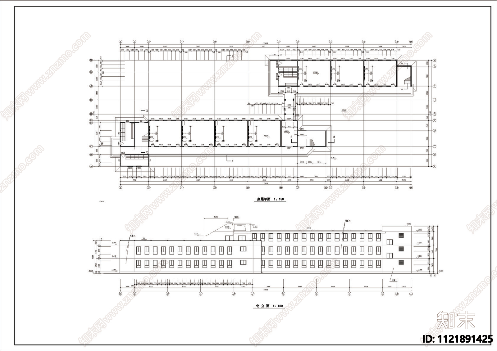 小学学校建筑设计施工图施工图下载【ID:1121891425】