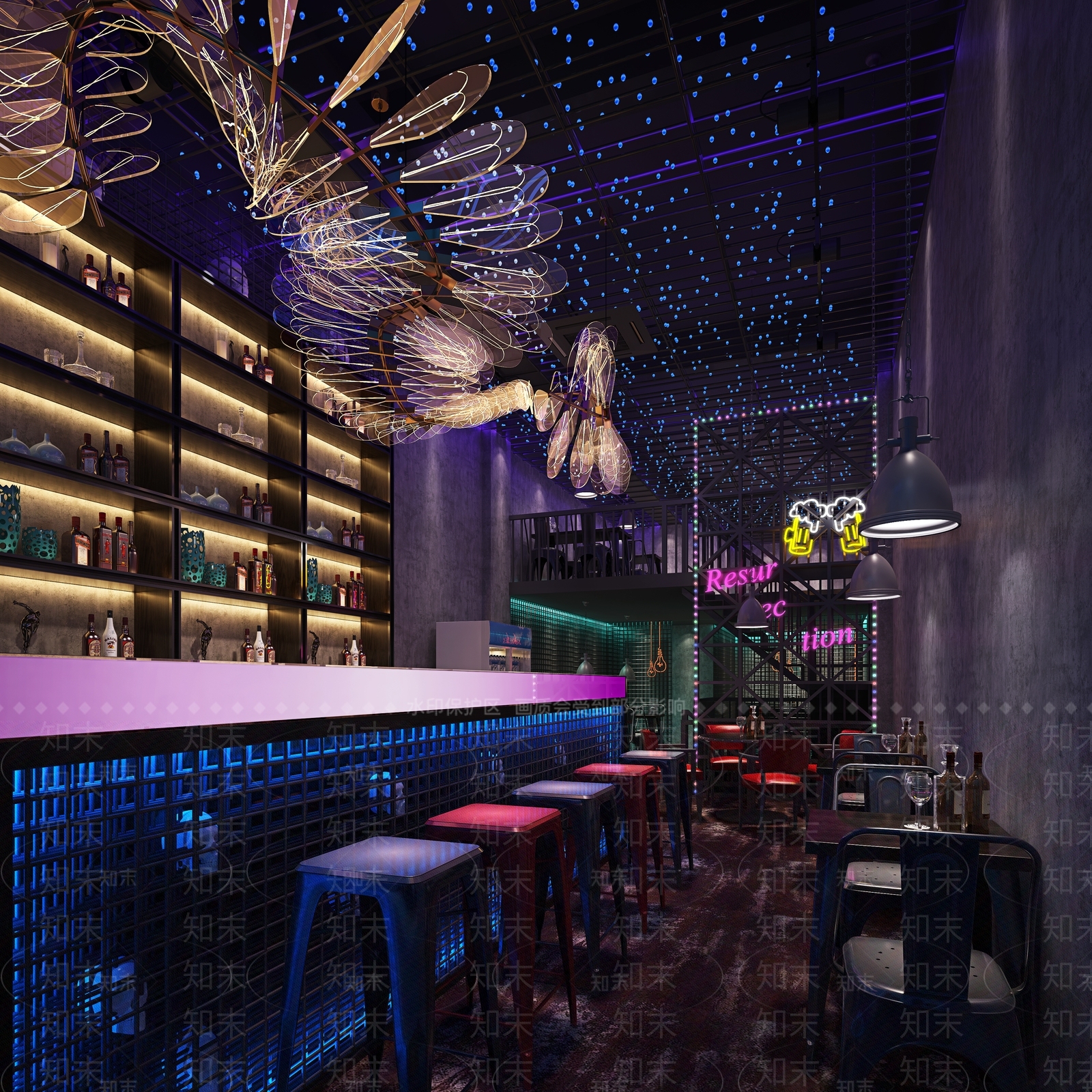 现代酒吧3D模型下载【ID:1121907486】