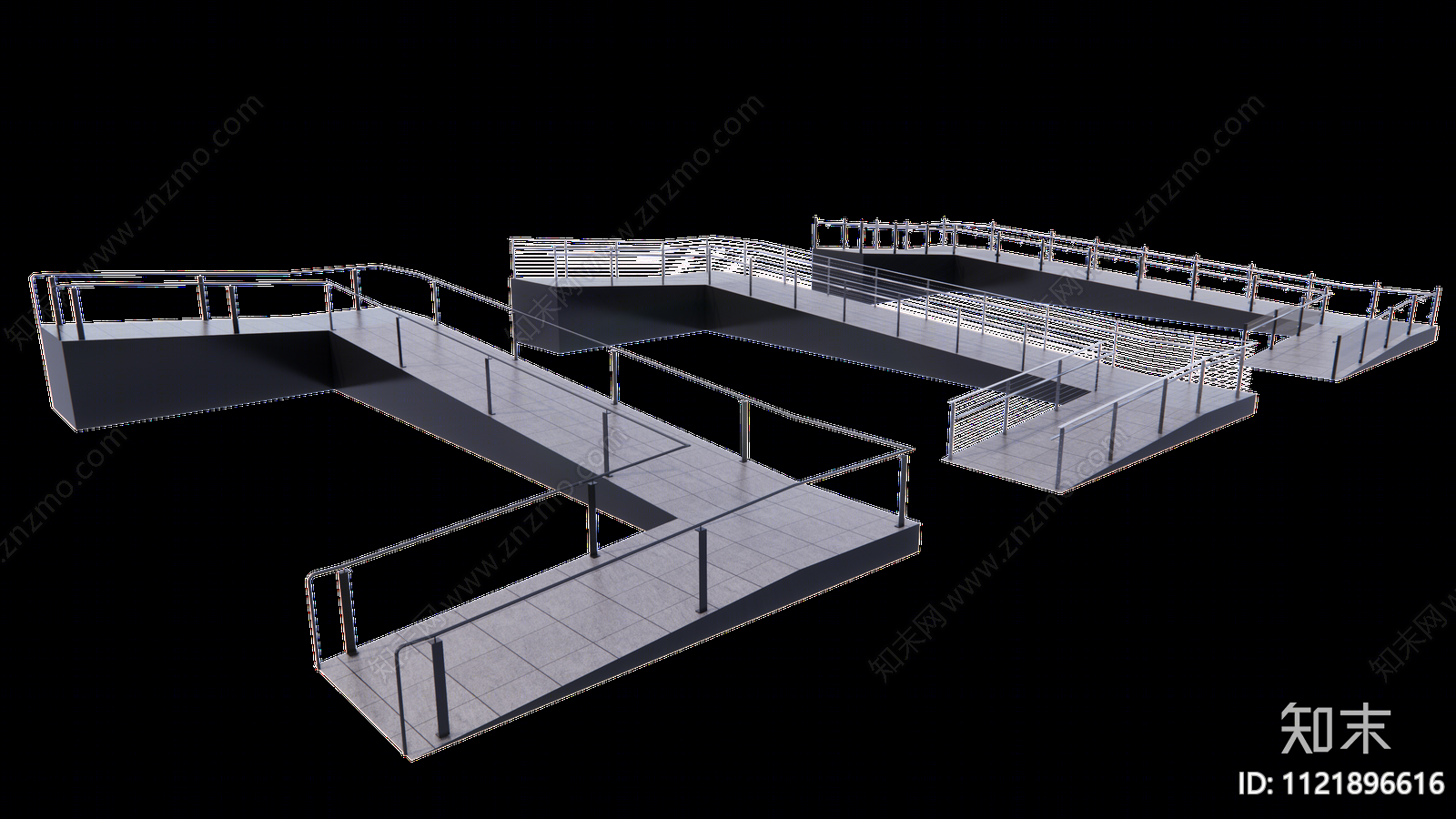 现代无障碍坡道SU模型下载【ID:1121896616】