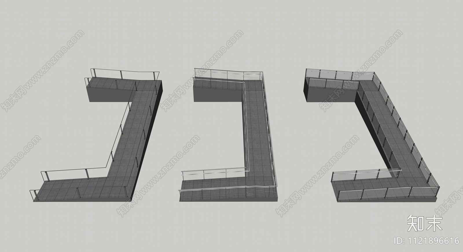 现代无障碍坡道SU模型下载【ID:1121896616】