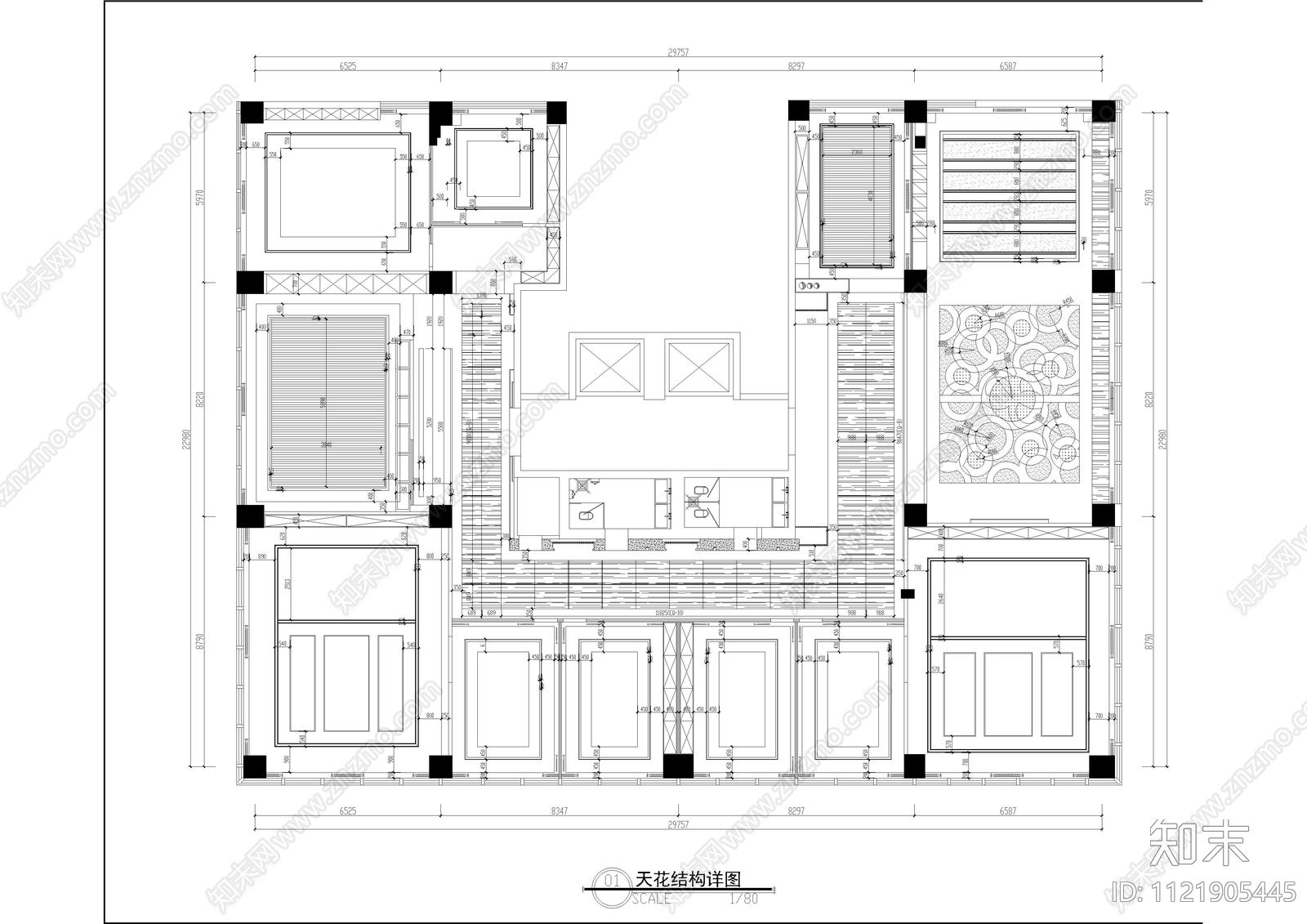 混搭城市花园七层办公平面图施工图施工图下载【ID:1121905445】