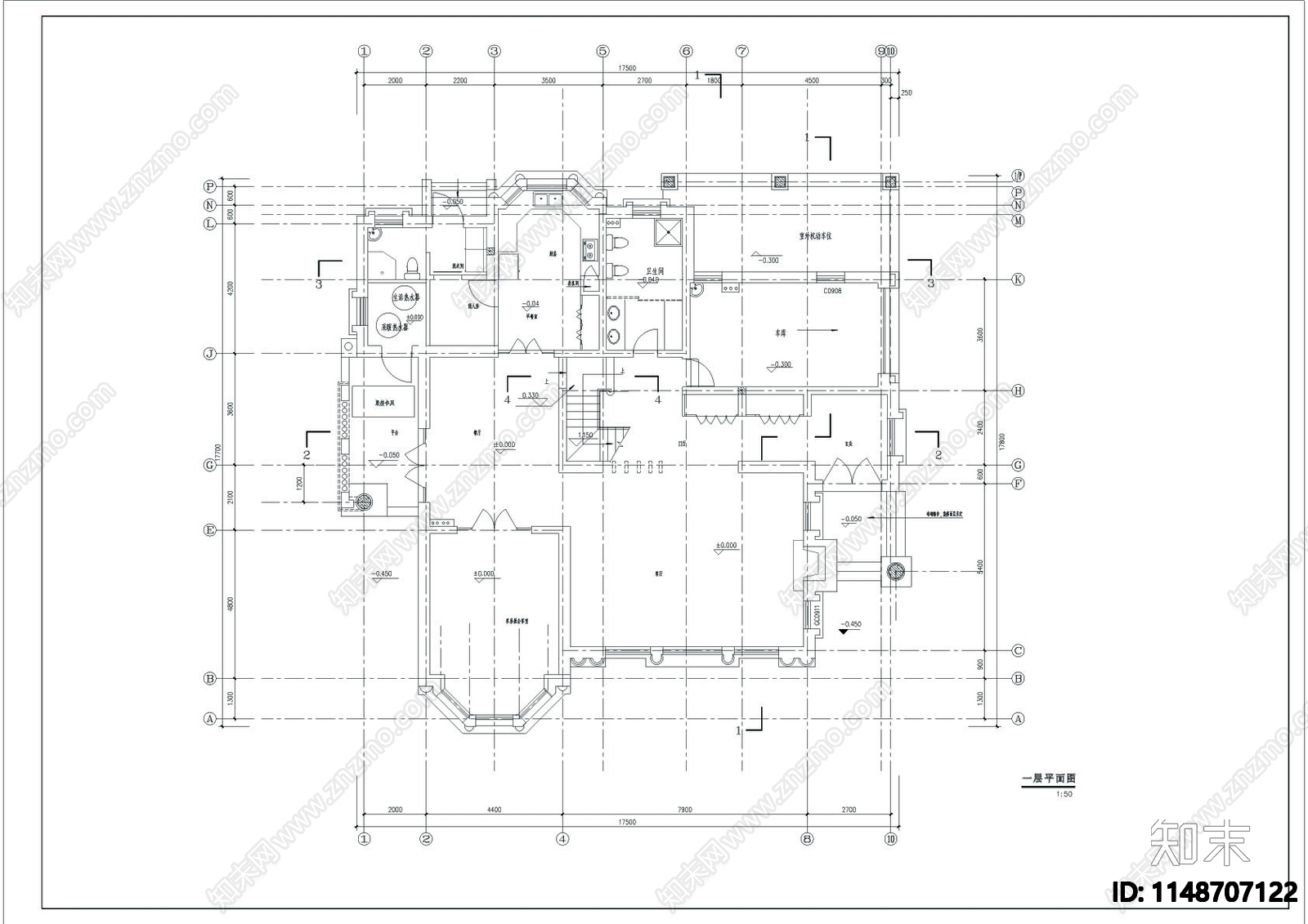 自建房别墅建筑cad施工图下载【ID:1148707122】