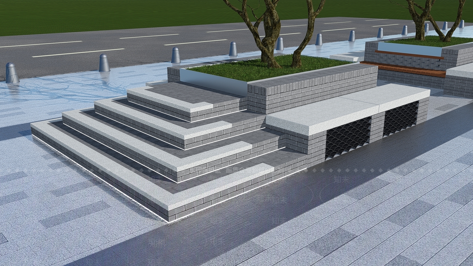 现代景观座椅SU模型下载【ID:1121926832】