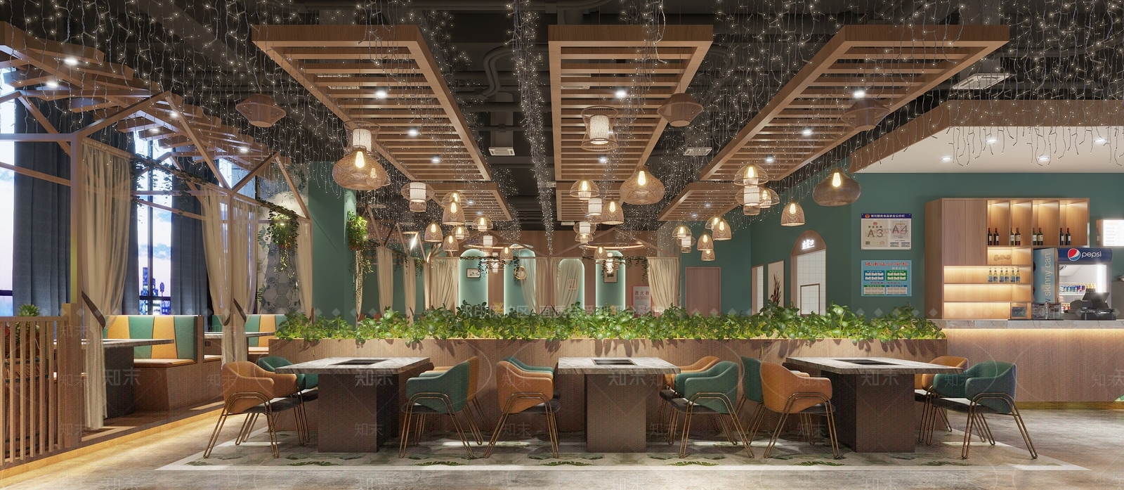 现代火锅店3D模型下载【ID:1121926683】