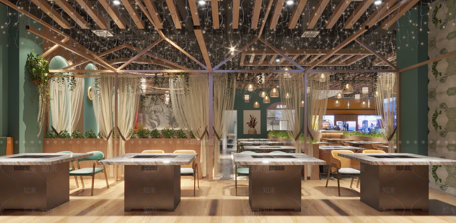 现代火锅店3D模型下载【ID:1121926683】