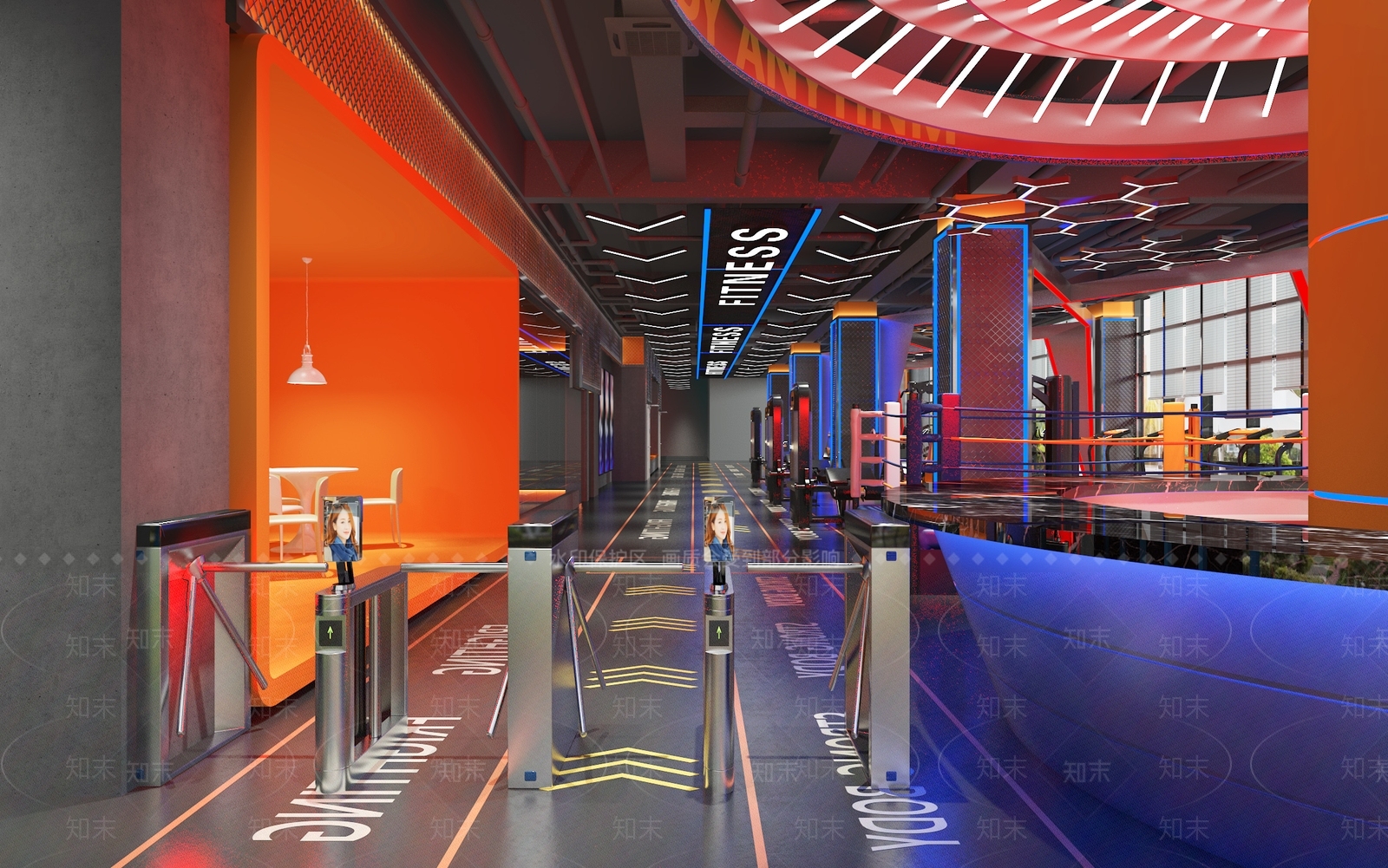 工业风健身房3D模型下载【ID:1121928603】