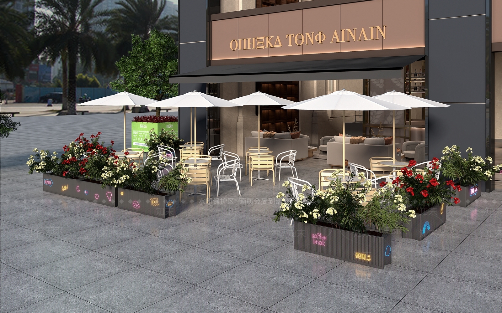 现代奶茶店3D模型下载【ID:1121933469】