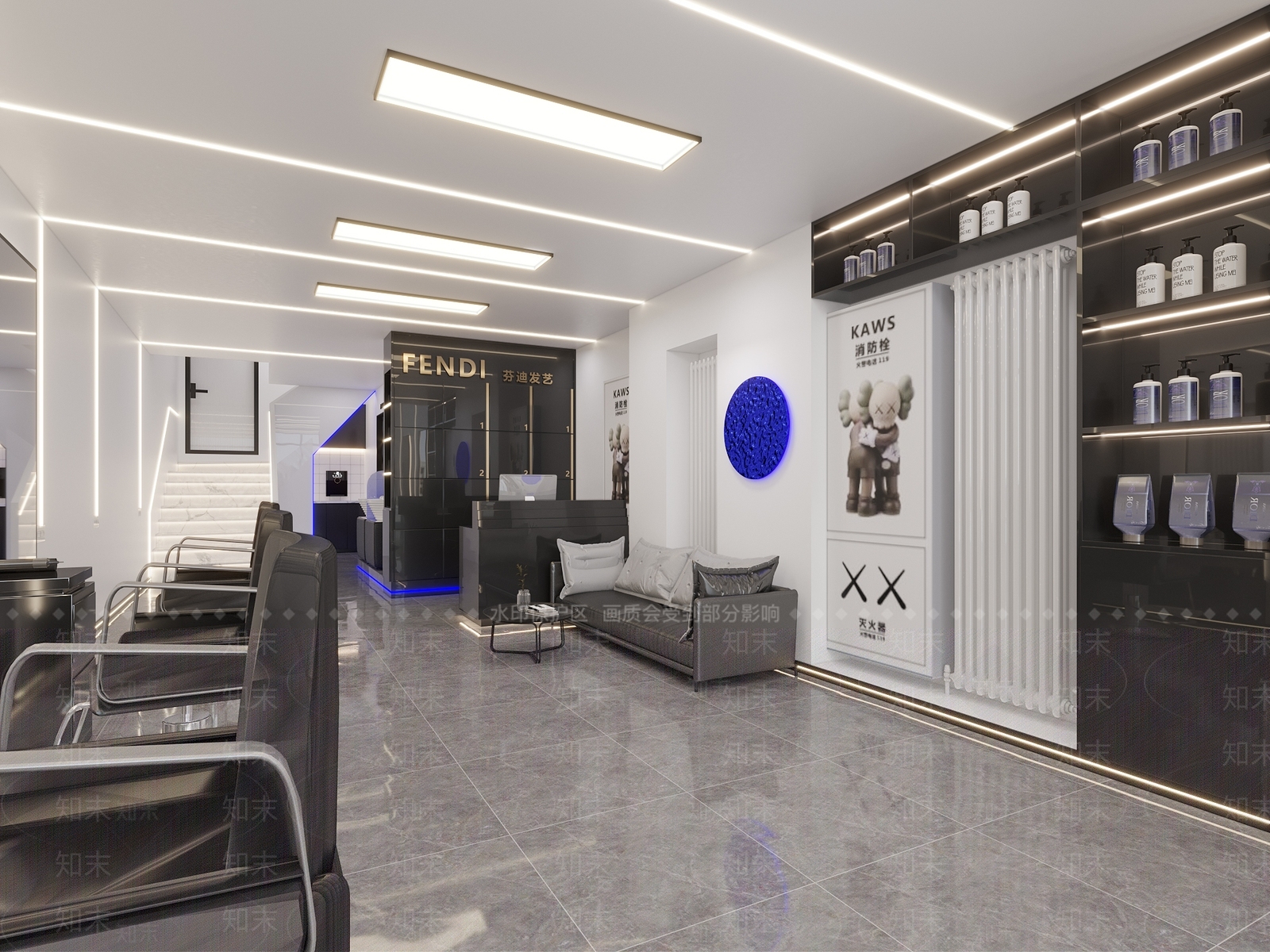 现代美发店3D模型下载【ID:1121943271】