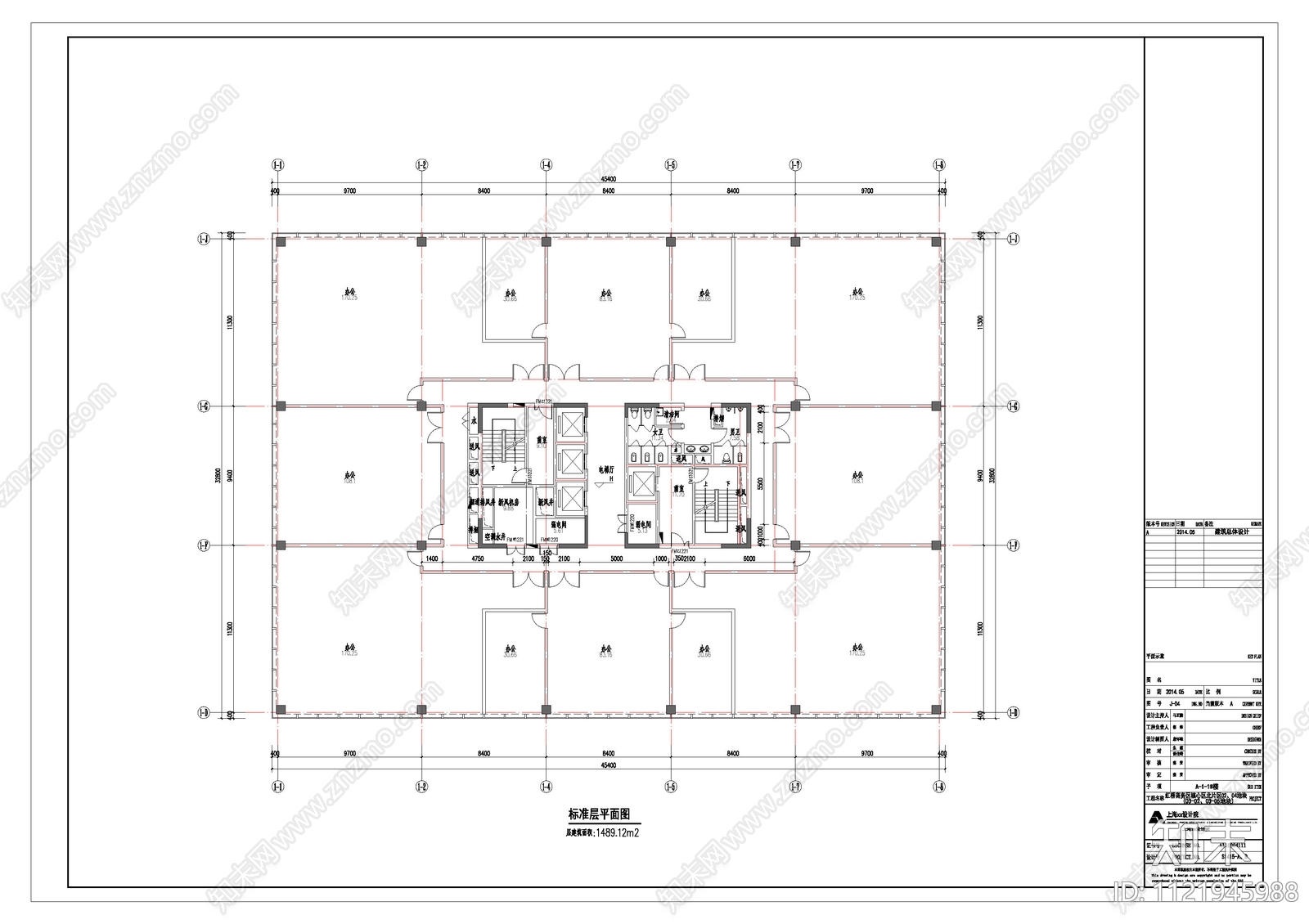 现代简约总部旭辉虹桥办公建筑施工图cad施工图下载【ID:1121945988】