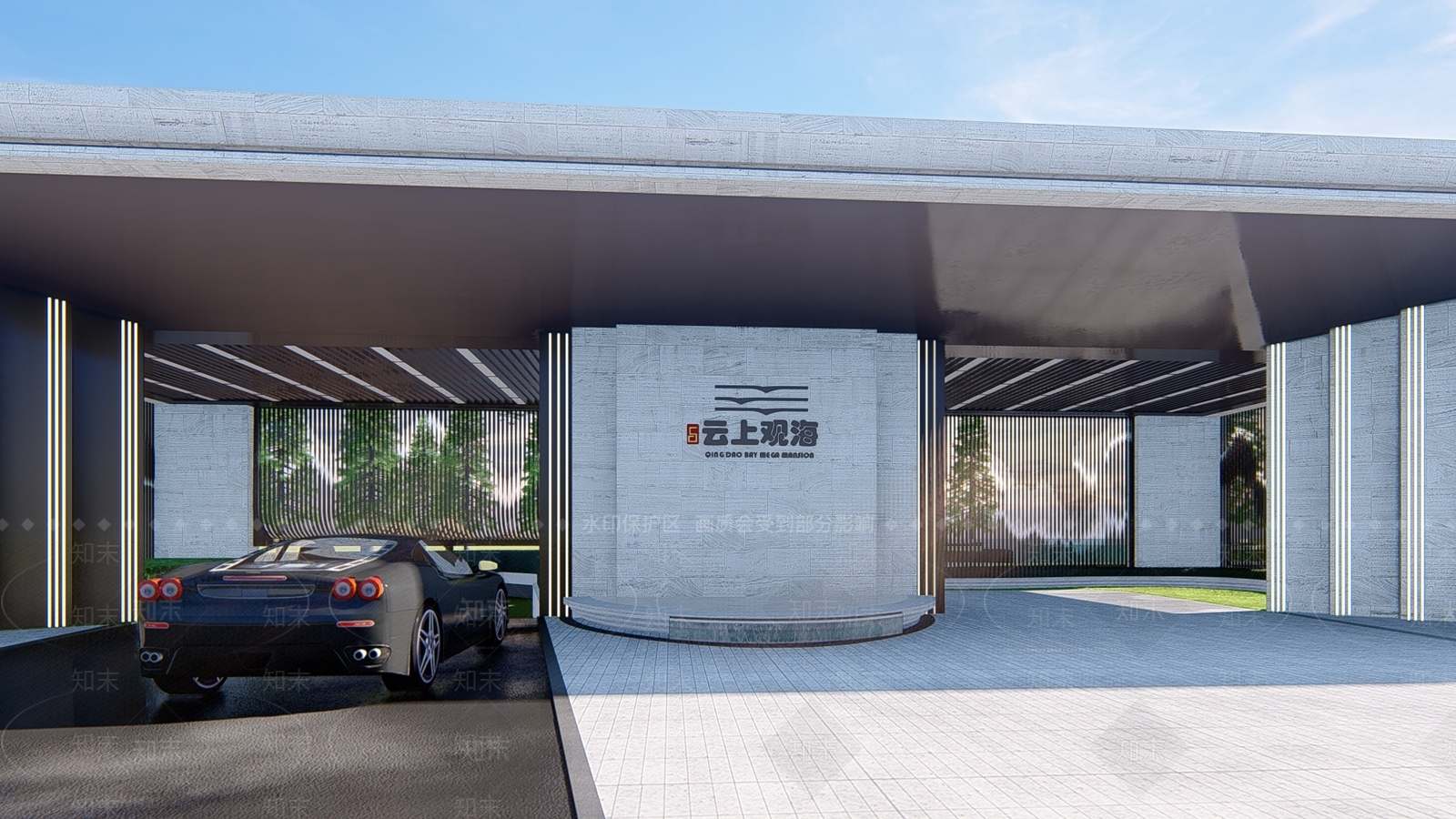 现代入口大门SU模型下载【ID:1121951955】