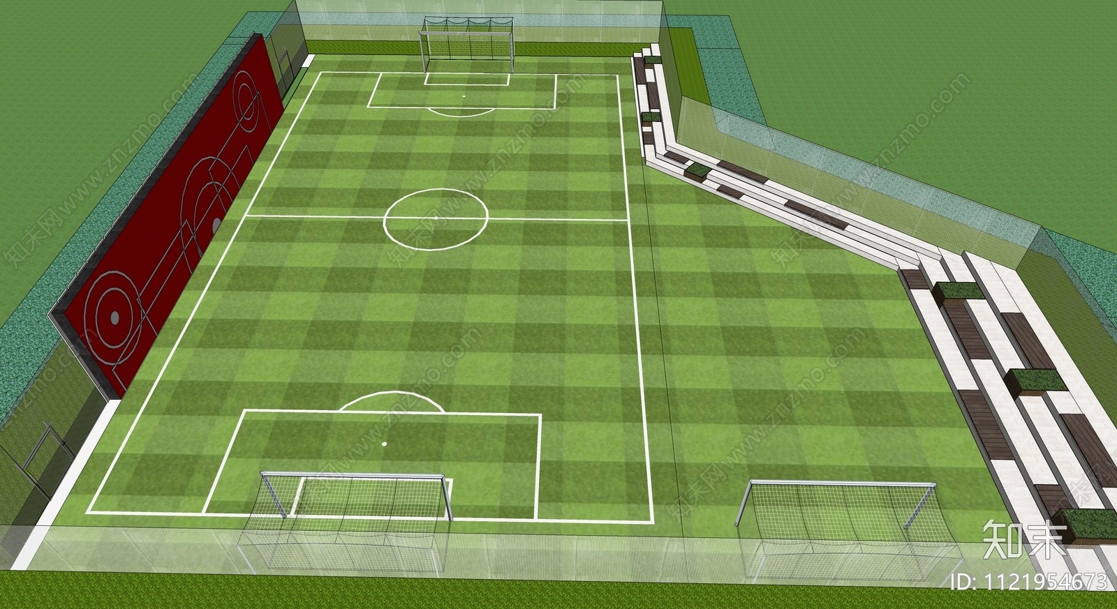 现代足球场SU模型下载【ID:1121954673】