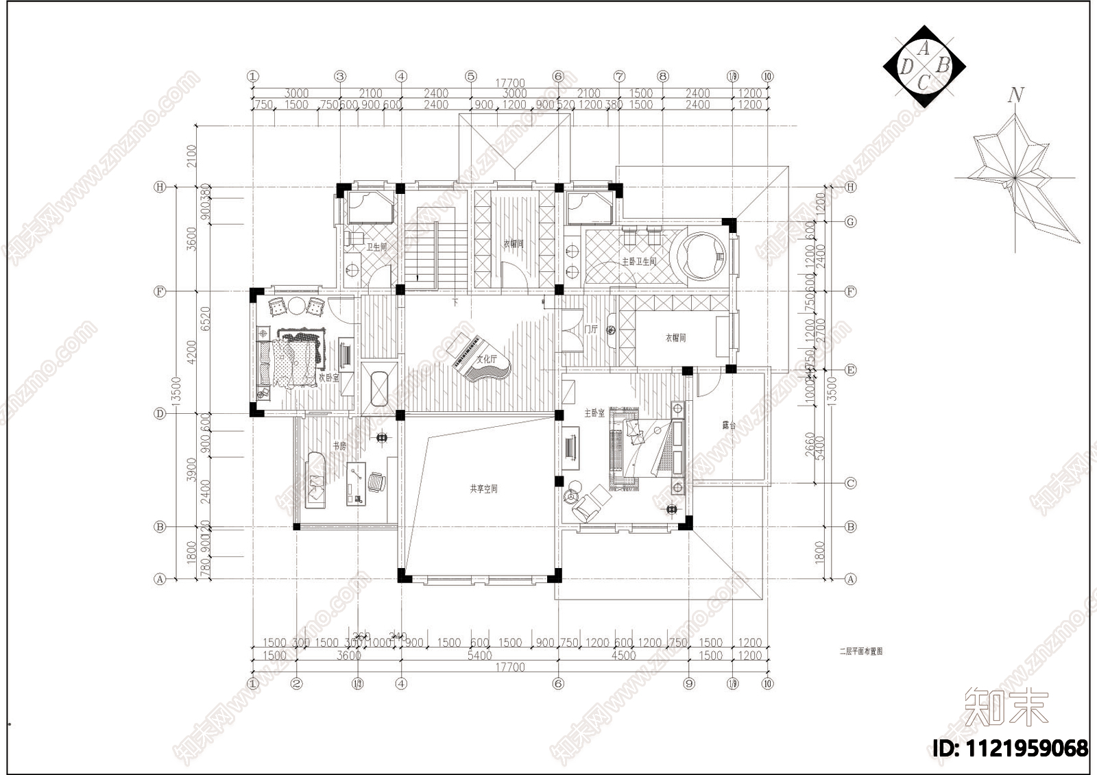 别墅欧式别墅建筑设计CAD施工图cad施工图下载【ID:1121959068】