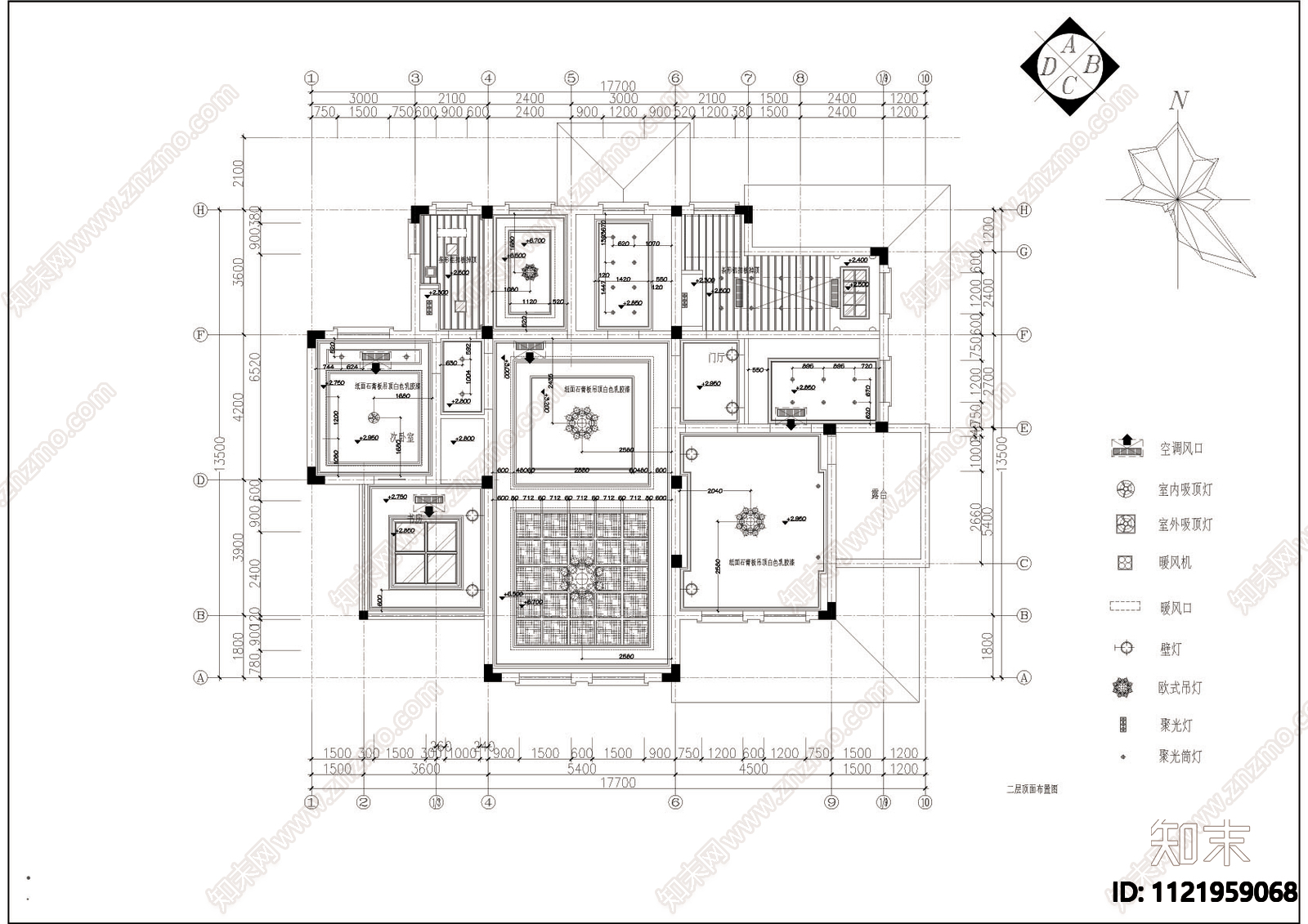 别墅欧式别墅建筑设计CAD施工图cad施工图下载【ID:1121959068】