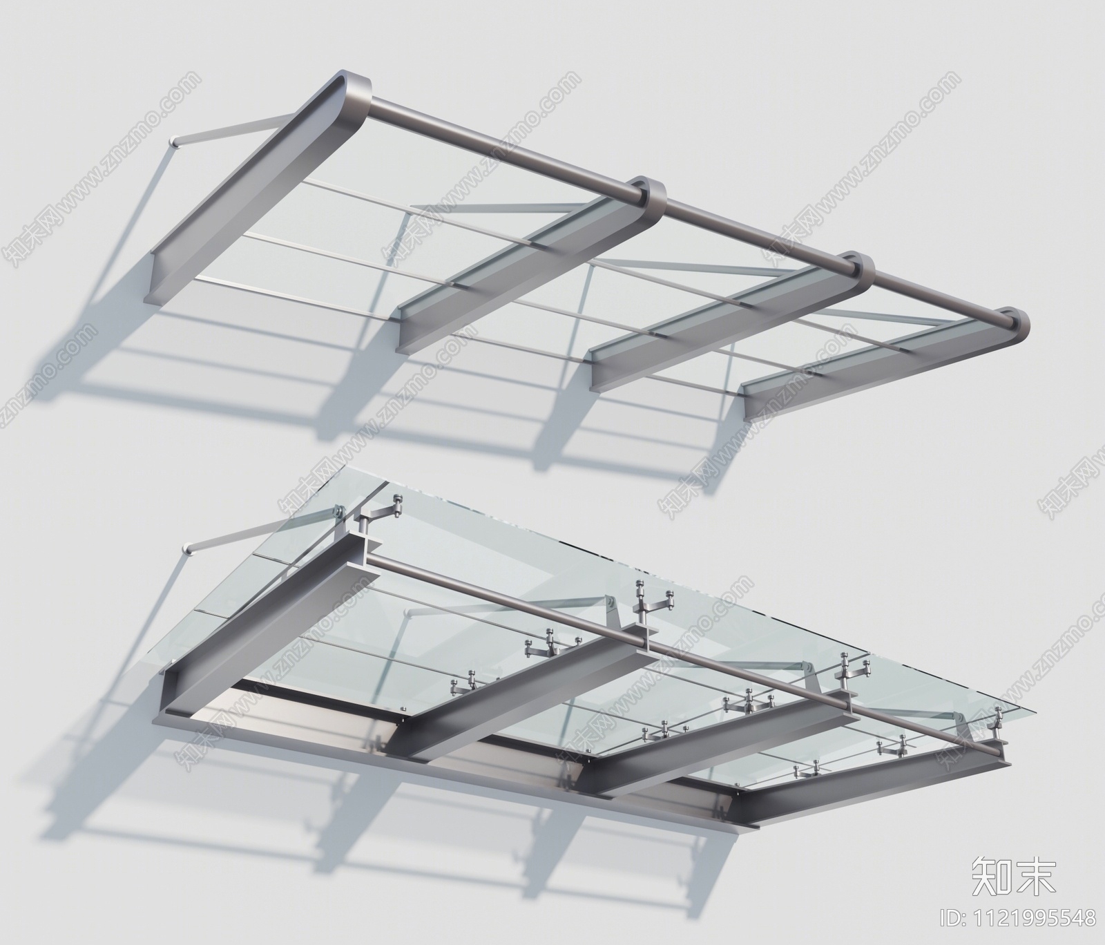 玻璃雨棚3D模型下载【ID:1121995548】