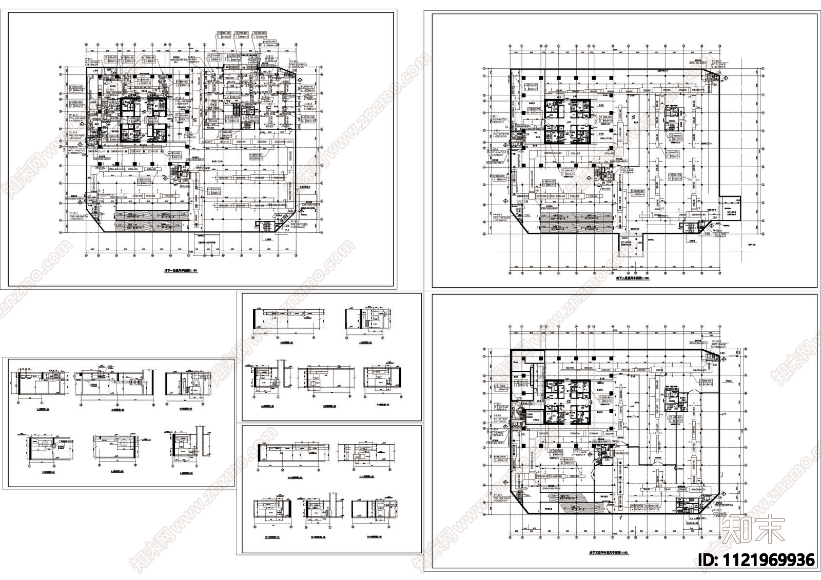 地下层空调平面图cad图施工图施工图下载【ID:1121969936】