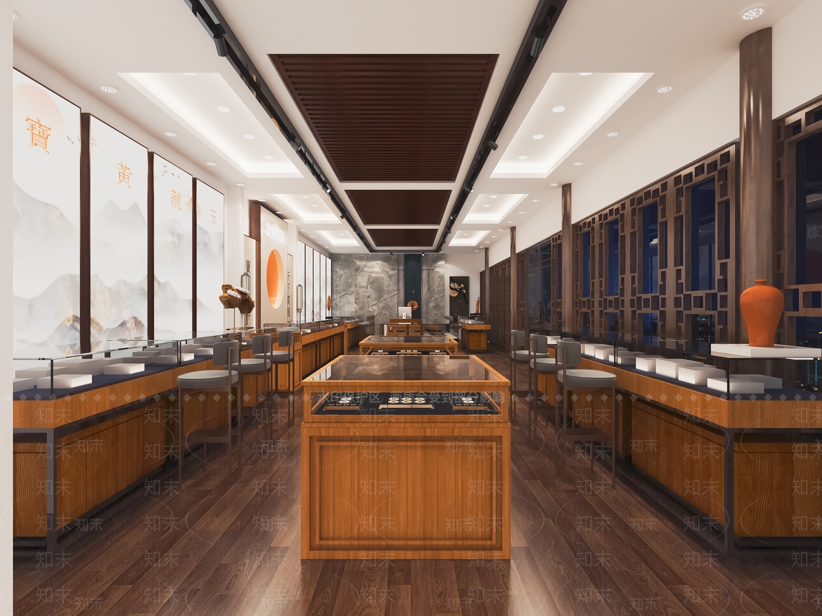 新中式珠宝店SU模型下载【ID:1121970621】