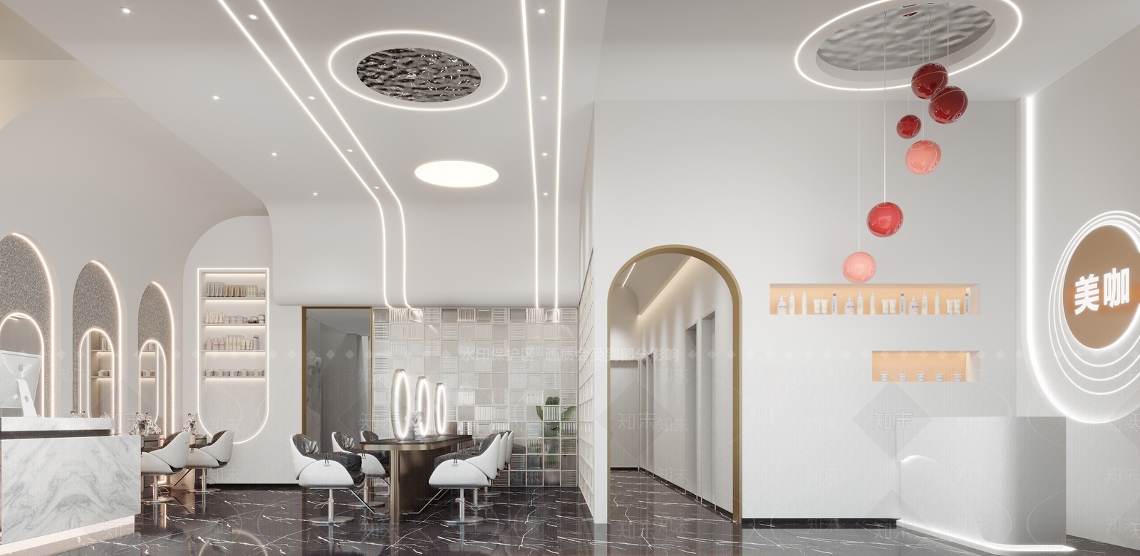 现代美容美发店3D模型下载【ID:1121985074】